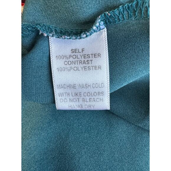 Soprano Floral Kimono Robe Teal/Pink/Black Sash Size Large Boho Festival - Picture 7 of 7